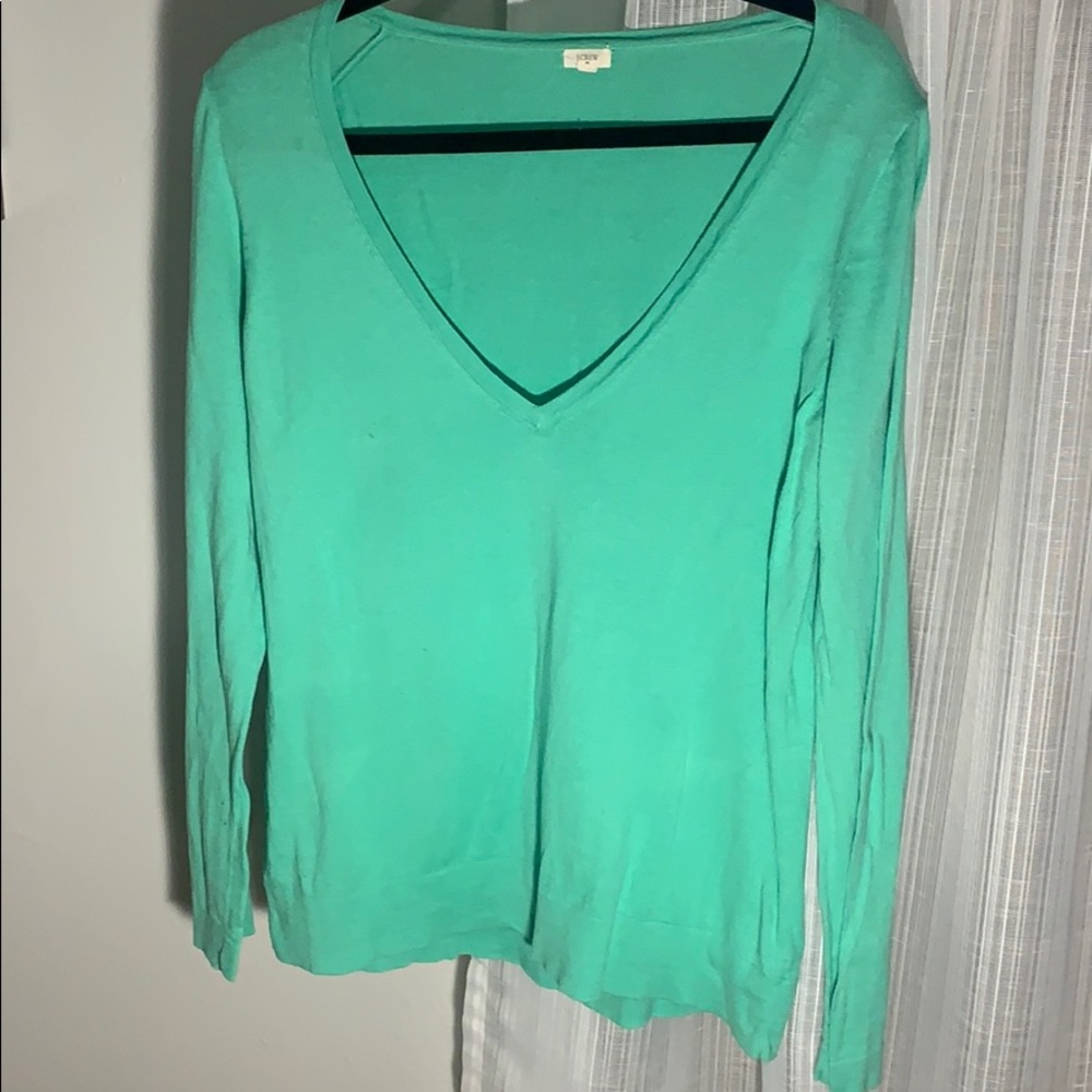 J Crew Mint Green Lightweight Sweater - Large